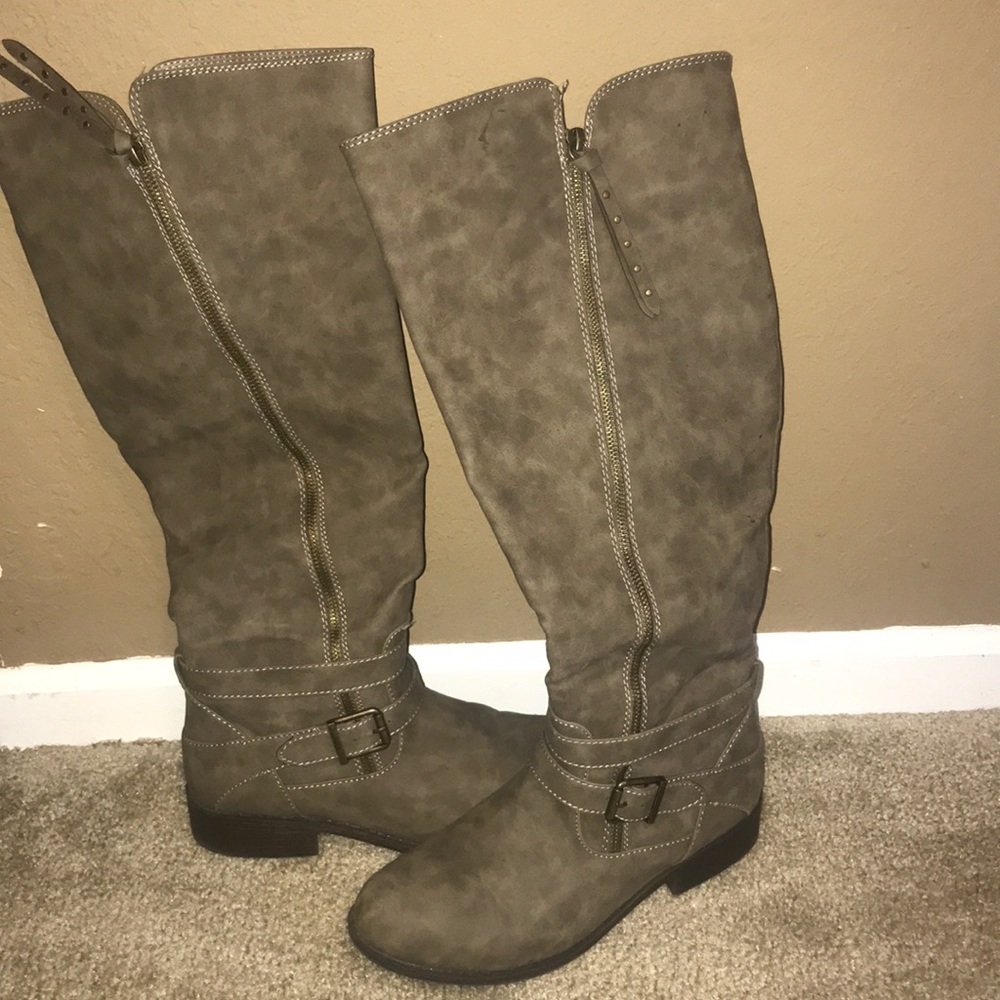 Tall Gray Boots